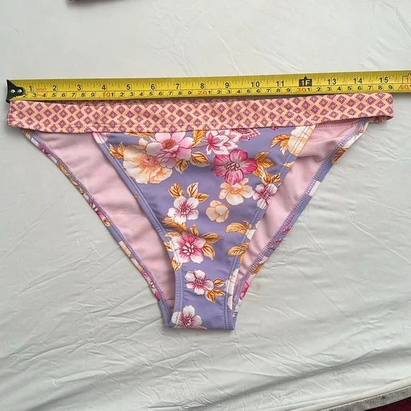 Nanette Lepore Brielle lavender multicolor floral bandeau bikini set - Picture 9 of 15